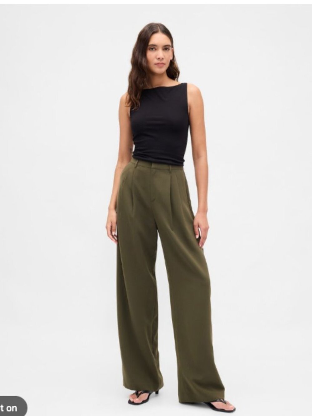 Gap 365 High Rise Pleated Wide-Leg Trousers